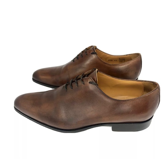 Jose Real Blake Italy Basoto Slavato Cuoio Calf Skin Leather Oxfords  SZ 41/11 - Picture 5 of 10